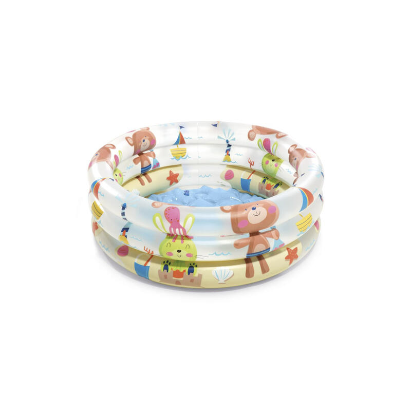 Intex 57106NP - Piscina Baby Pool, Tre anelli, Colori Assortiti, 61x22 cm