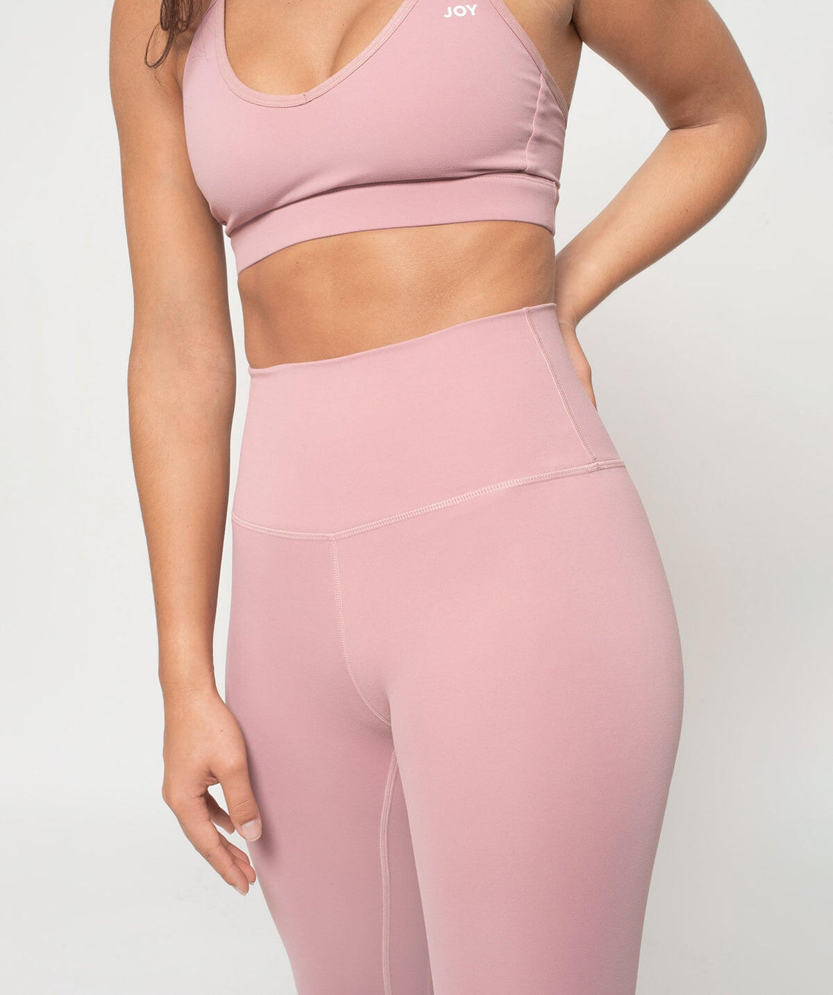 Leggings Vita Alta Donna Fitness Soft Touch - Rosa 3/5