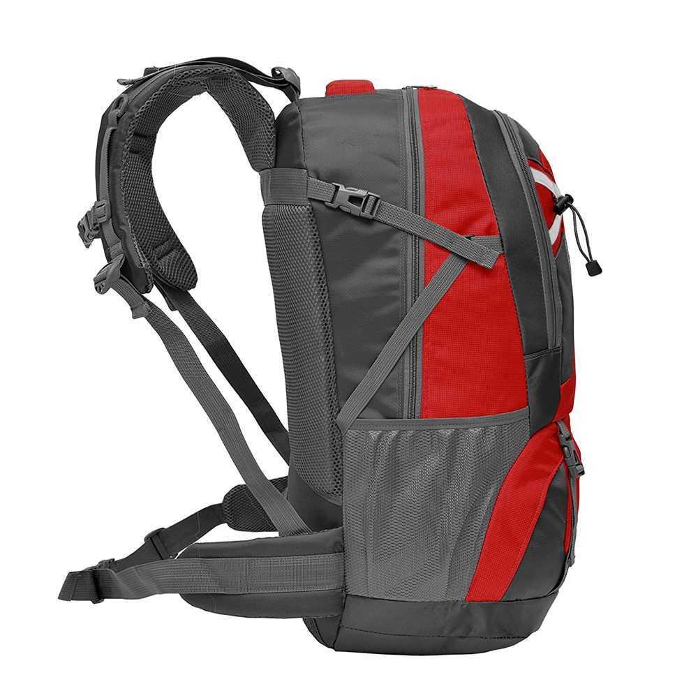 Mochila Roja 40 Litros Impermeable con Cierres Asas y Correas de Seguridad 3/4