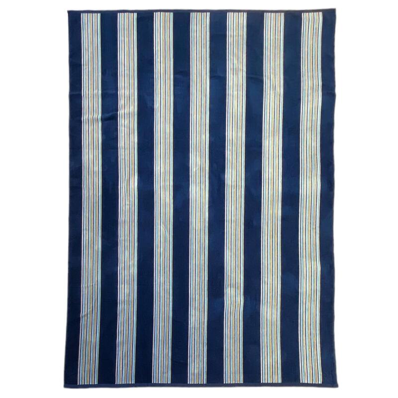 Serviette de plage éponge velours Jacquard Milonga Navy XL 140x180 400g/m²