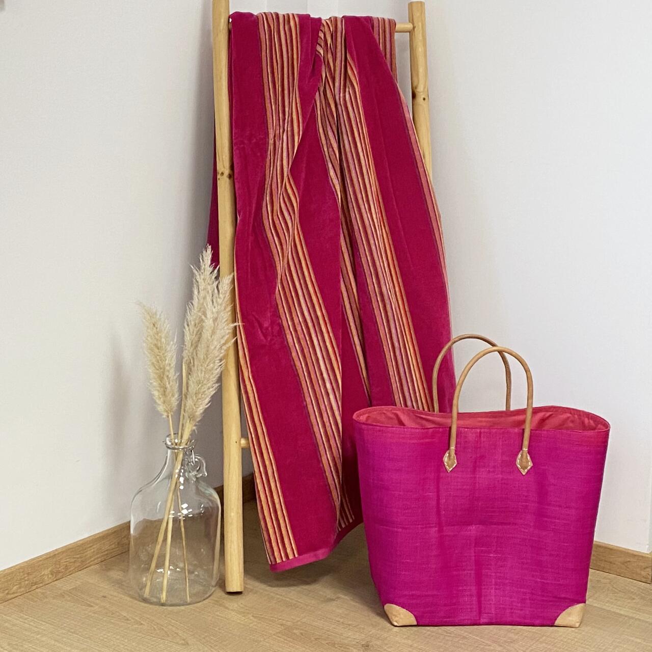 Toalla de playa XL - Milonga XL Fuchsia - 140x180cm - 400g/m² 2/4