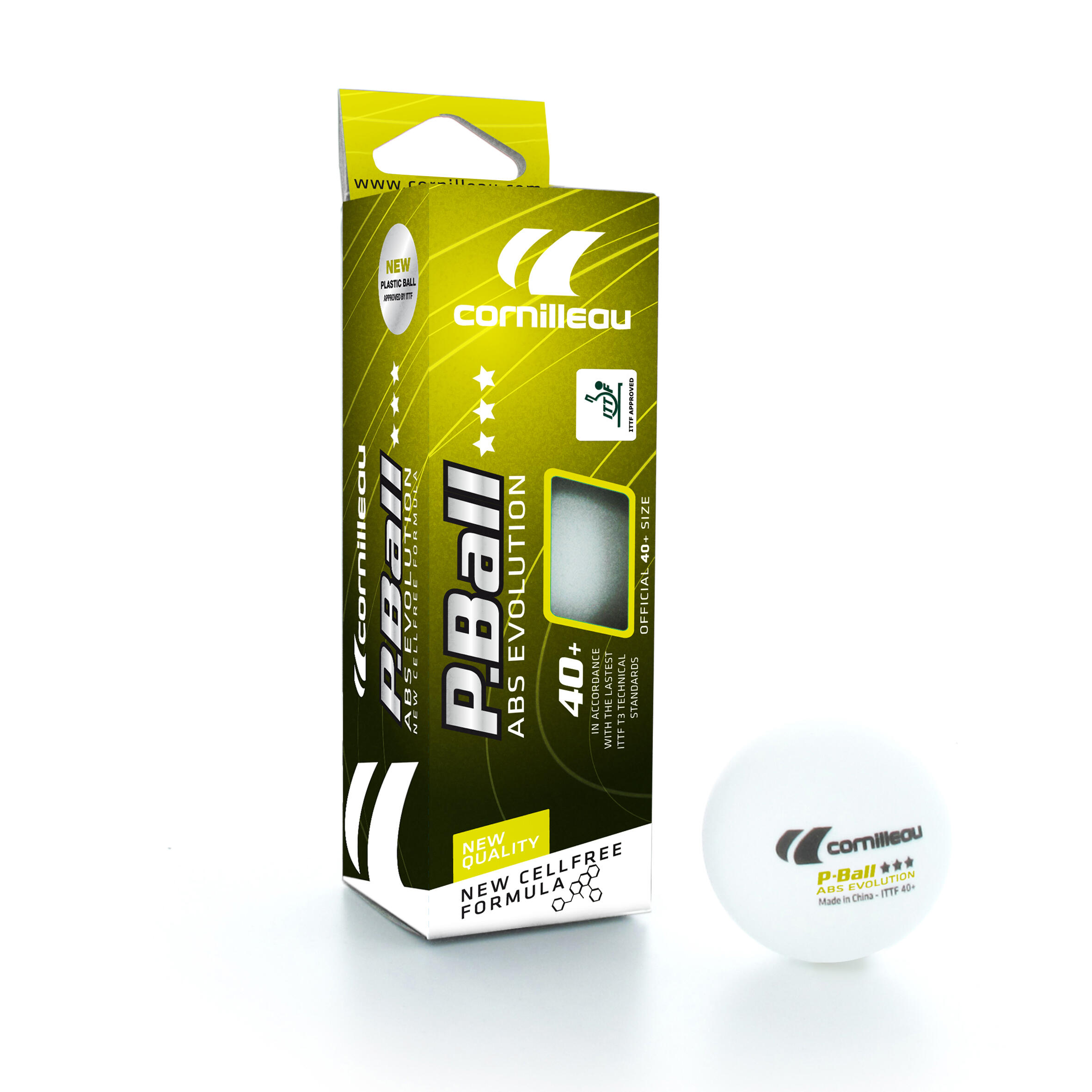 Palline da tennis da tavolo ABS Evolution a 3 stelle (3 pezzi)