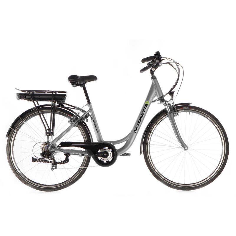 Vélo Ville Saxonette Advanced Sport 28'' 60km 374Wh Fourche susp 7 vit Argent