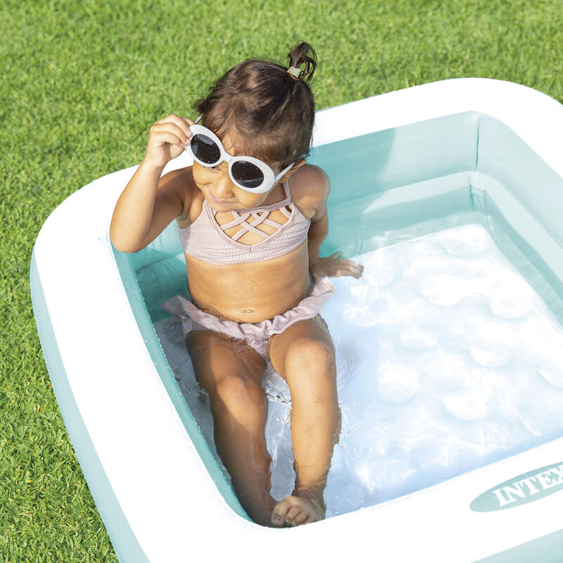 Intex 57100NP - Piscina Baby Gonfiabile quadarata, colori assortiti, 86x86x25 cm