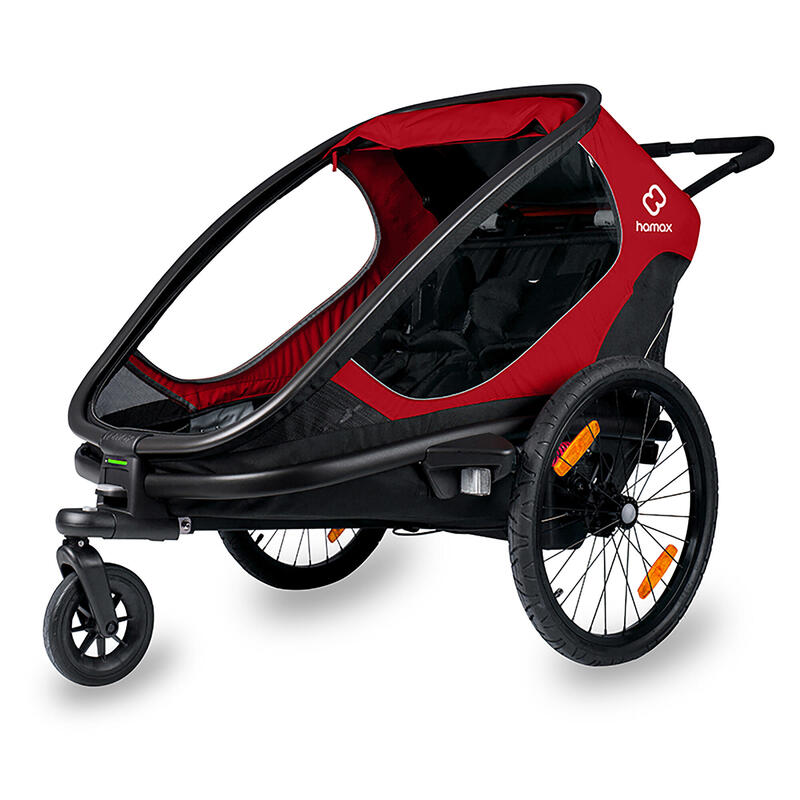 Przyczepka Rowerowa dla Dziecka Hamax Outback Twin Red/Black Czerwona/Czarna