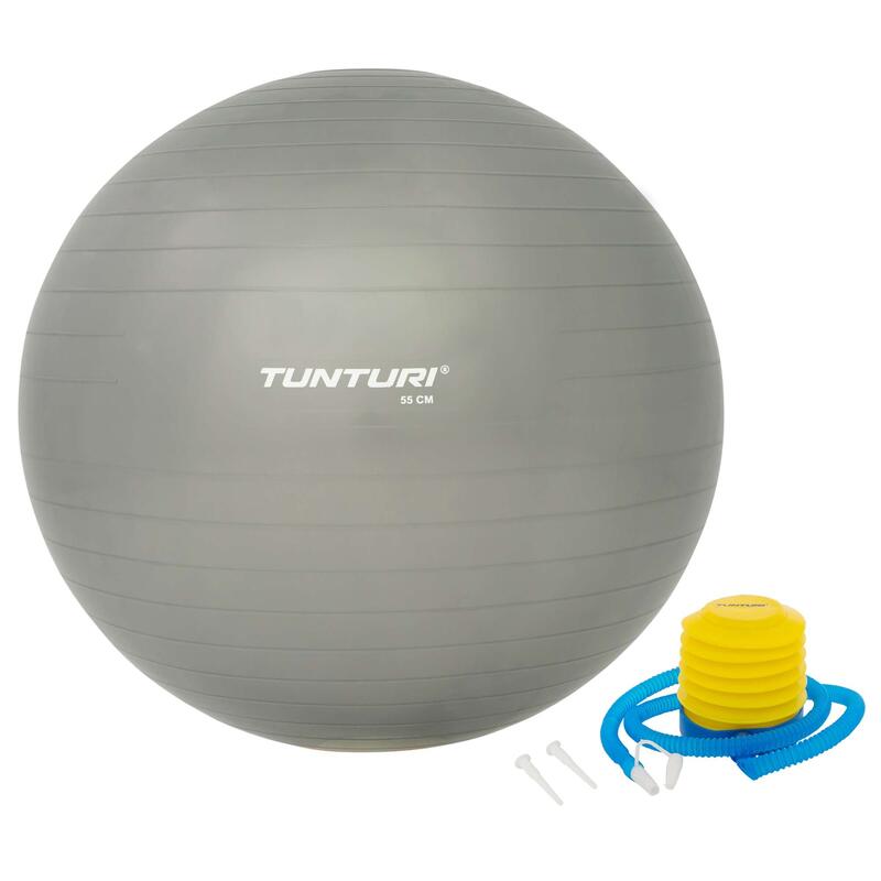 Fitnessbal - Gymball - Swiss ball - Incl. pomp - Zilver