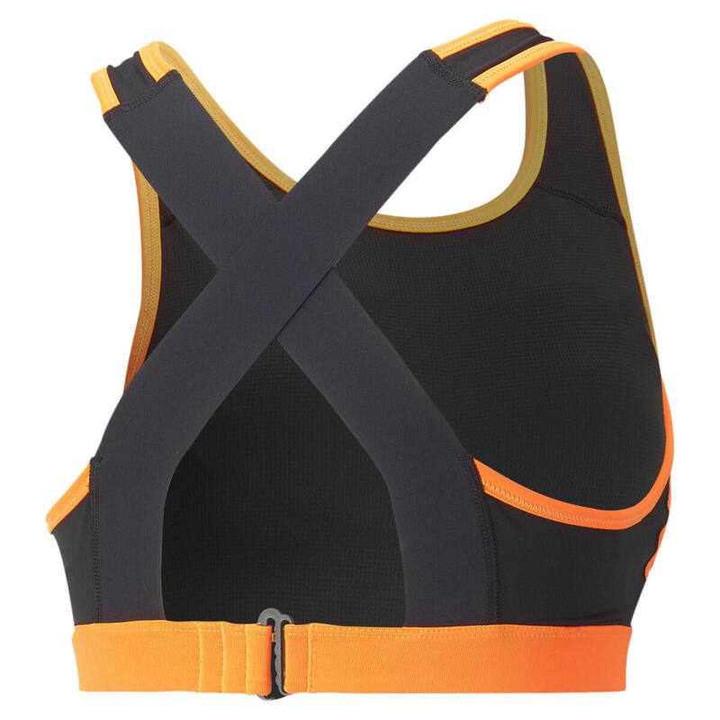 Reggiseno da calcio accollato individualBLAZE da donna PUMA Black Ultra Orange