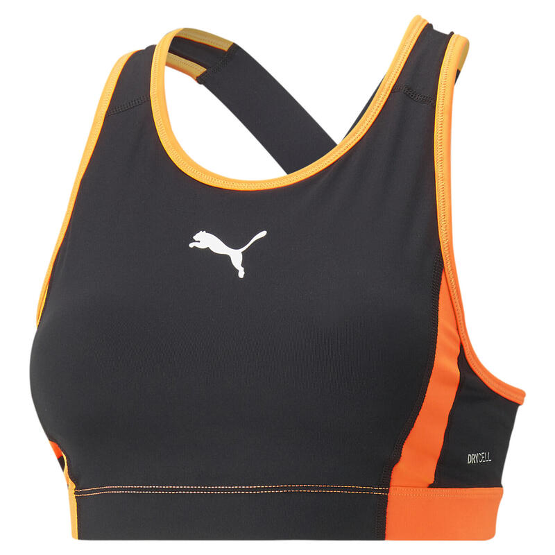 Reggiseno da calcio accollato individualBLAZE da donna PUMA Black Ultra Orange