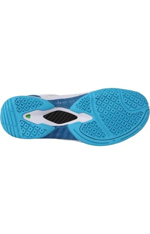 Zapatillas - Bádminton - Adulto - Ligeras, estables - Blanco/Azul 3/4