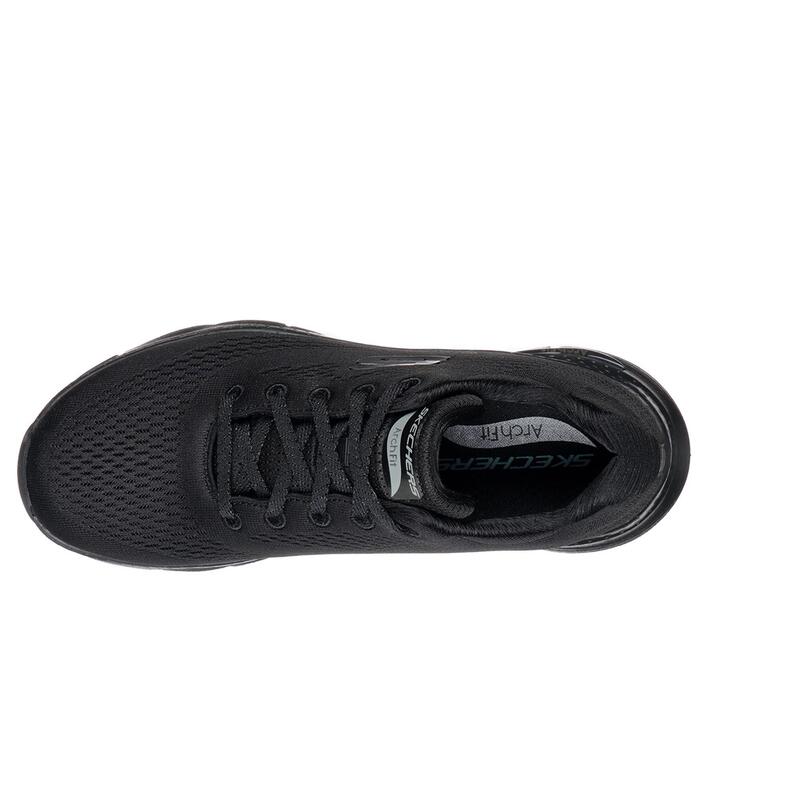 Zapatillas Caminar para Mujer Skechers Arch Fit Negras con Cordones