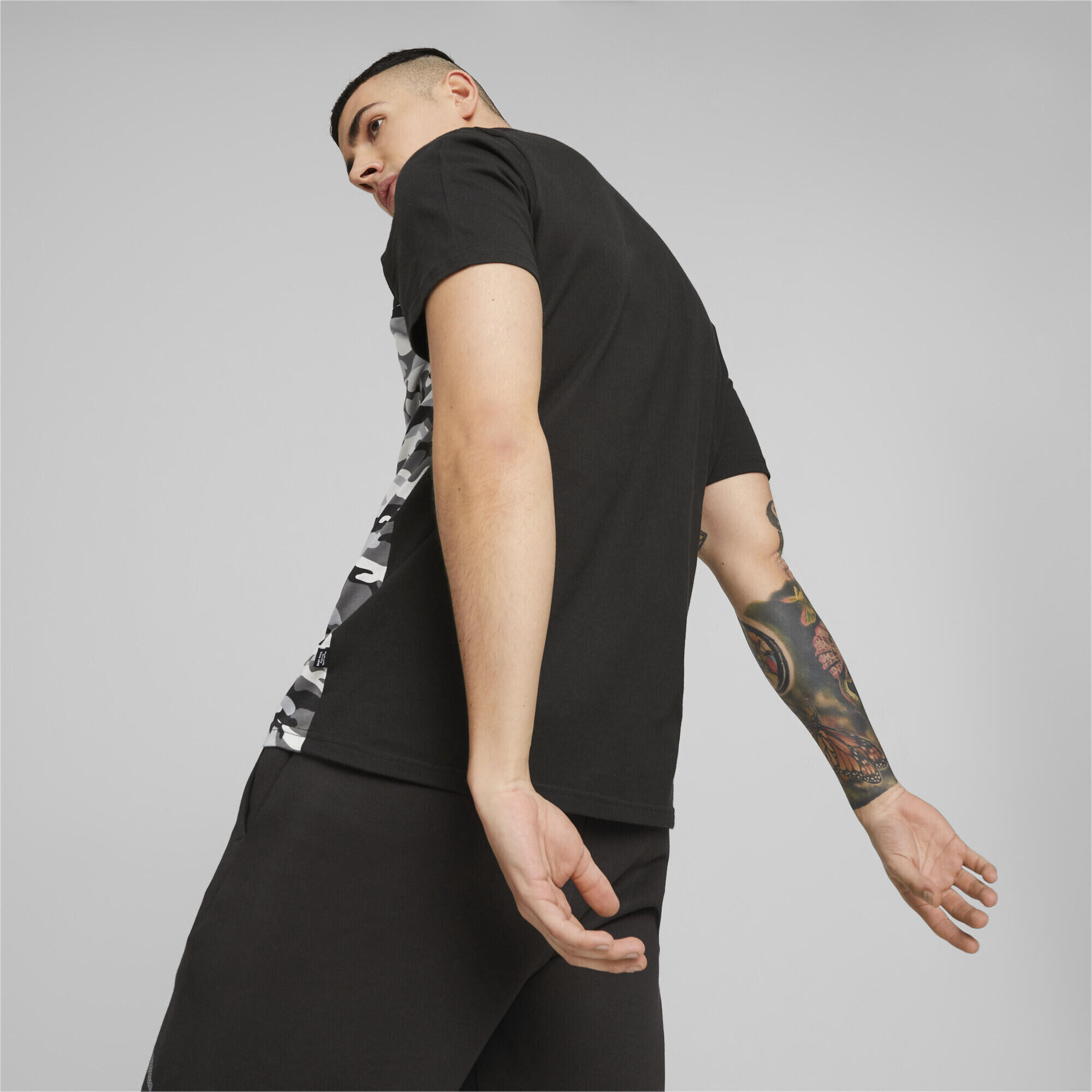Essentials Block Camo T-Shirt Herren PUMA Black 3/6