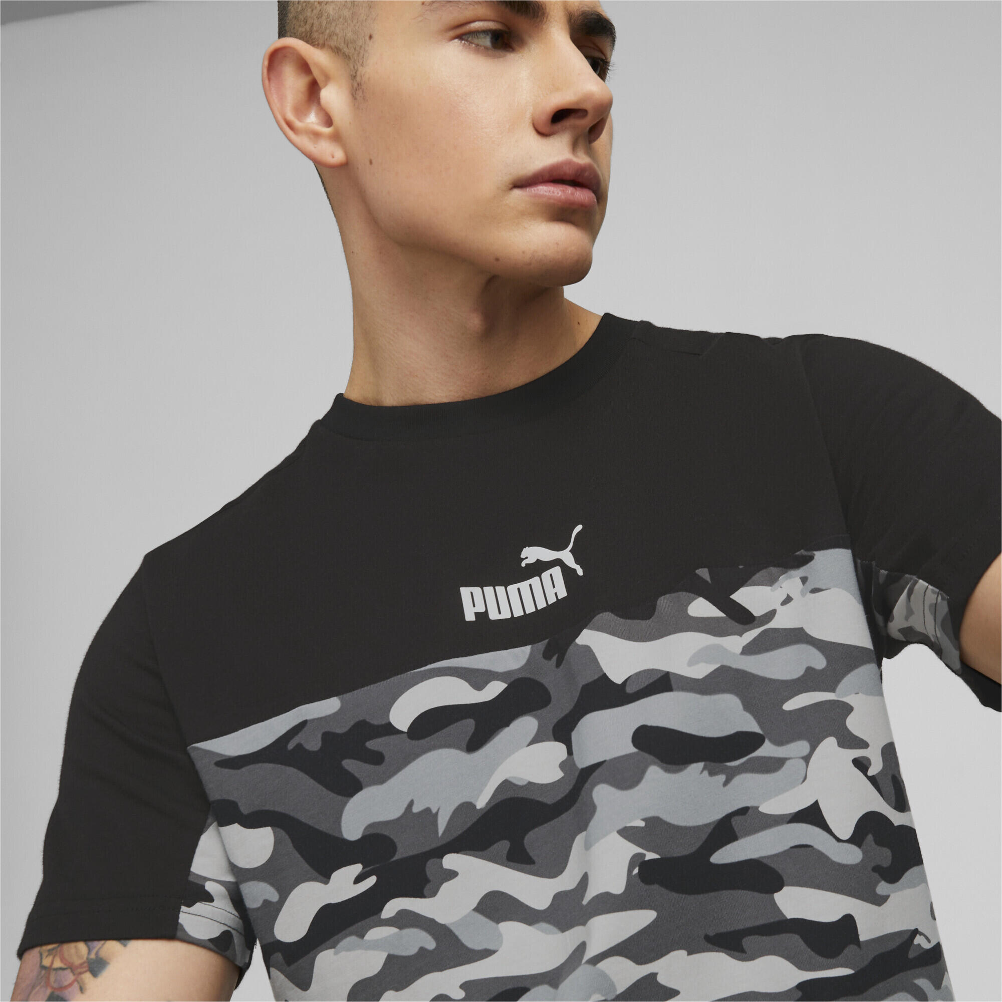 Essentials Block Camo T-Shirt Herren PUMA Black 5/6
