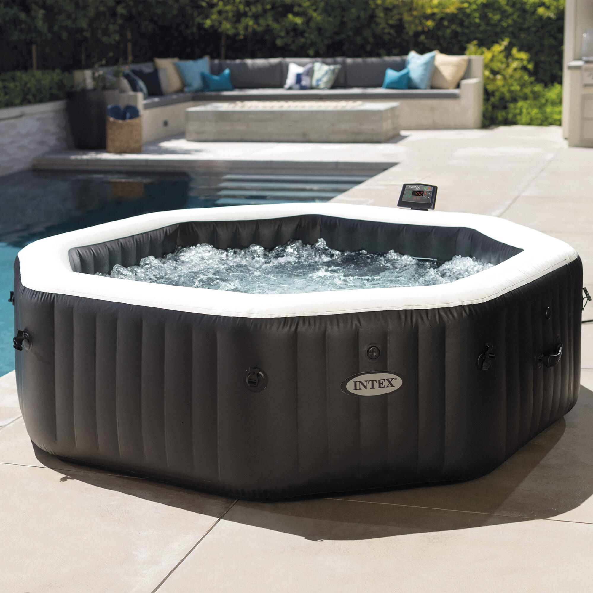 Intex PureSpa Jet & Bubble Deluxe Carbone 4 persoons - WiFi 3/7