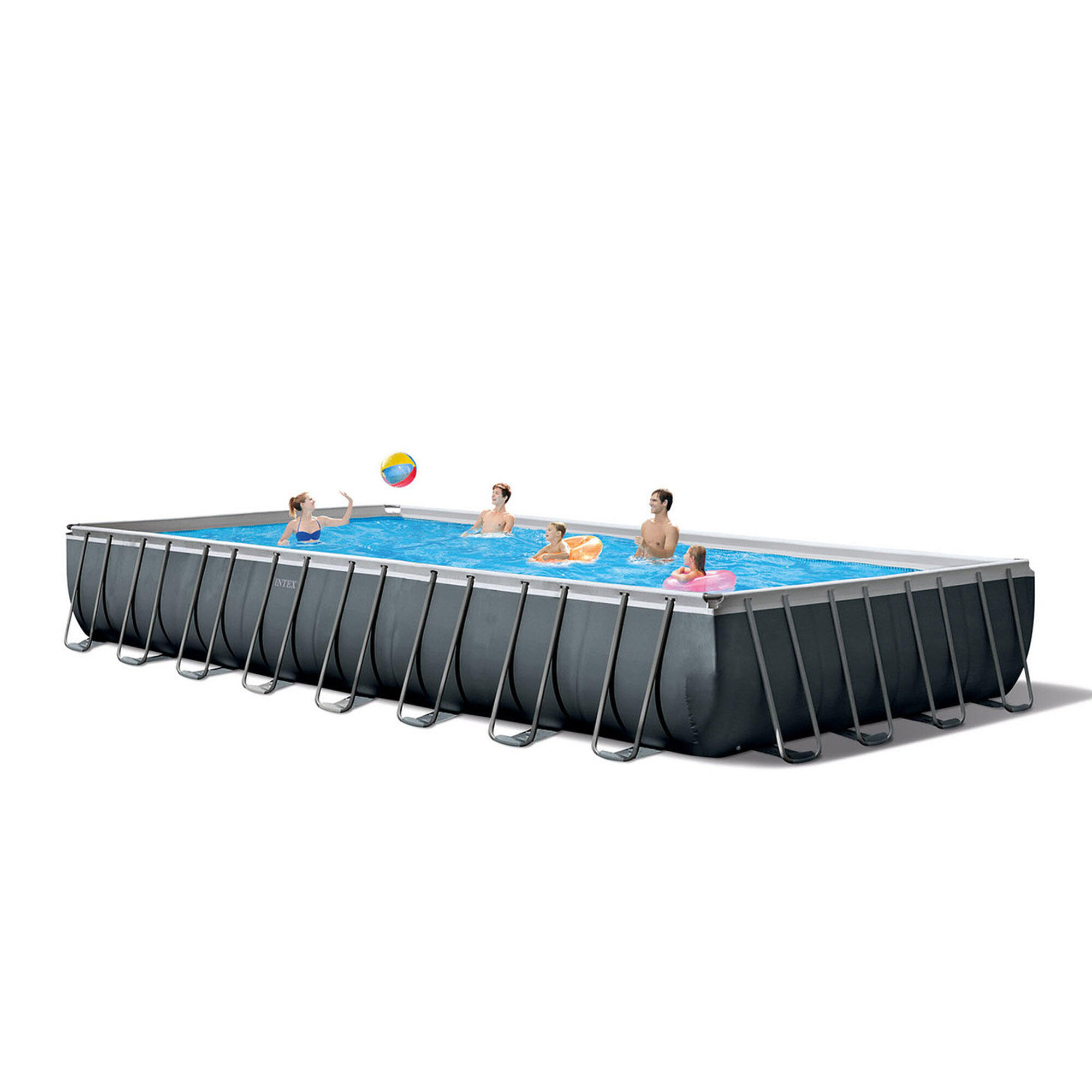 Piscina desmontable Intex Pack deluxe + depuradora y clorador - 978x488x132cm 5/7