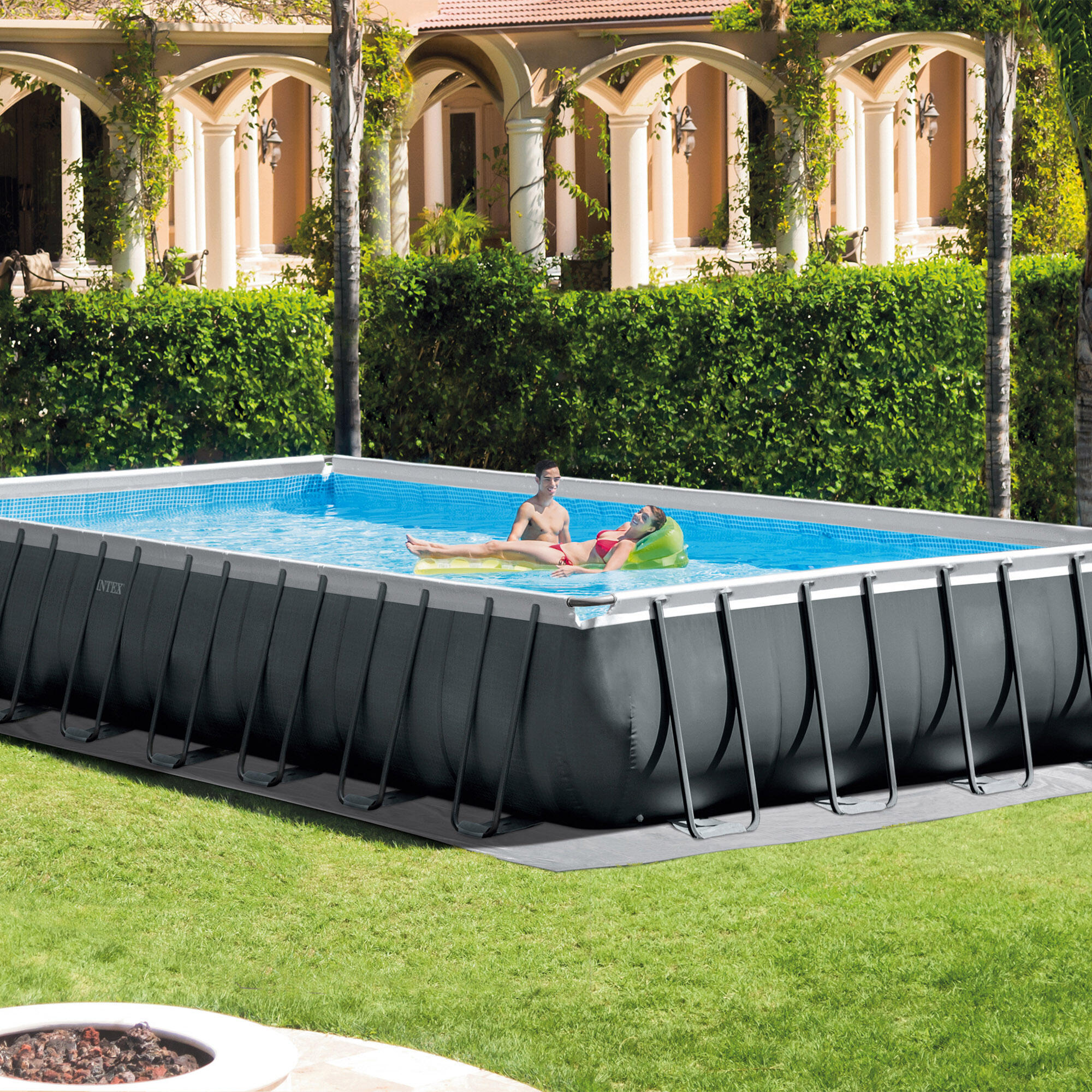 Piscina desmontable Intex Pack deluxe + depuradora y clorador - 978x488x132cm 2/7