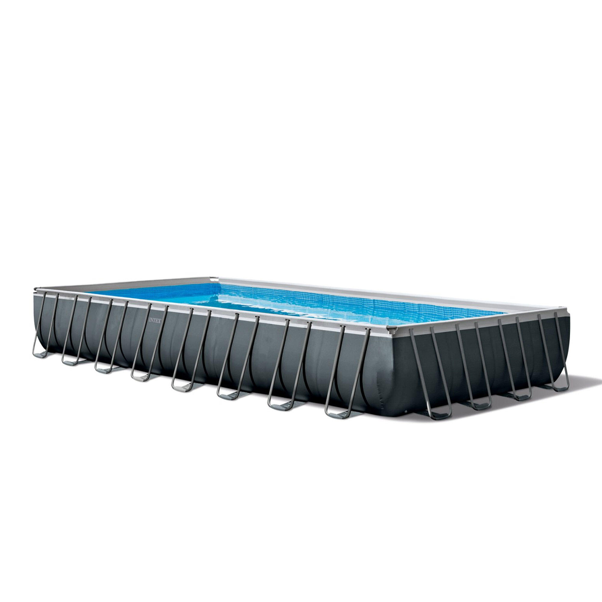 Piscina desmontável 978x488x132cm intex pack deluxe + bomba e clorador