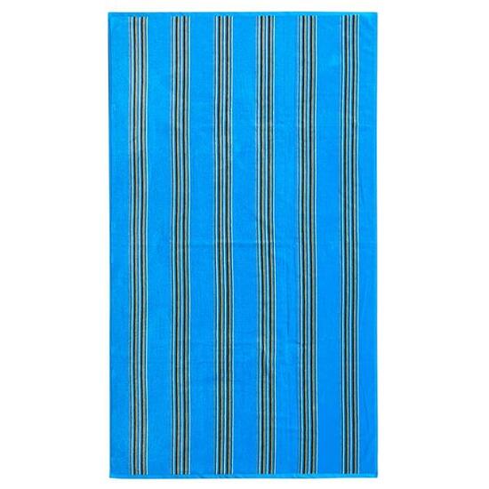 Serviette de plage éponge velours Jacquard Milonga turquoise 90x170 400g/m²
