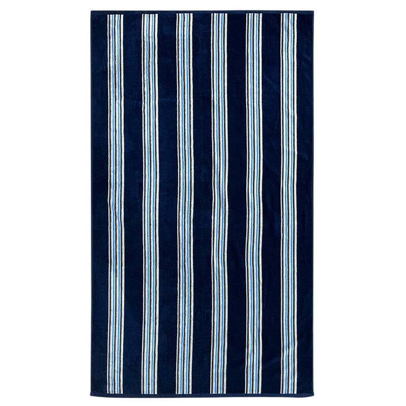 Strandlaken Jacquard Milonga Navy Blue 90x170 400g/m² met fluwelen overtrek