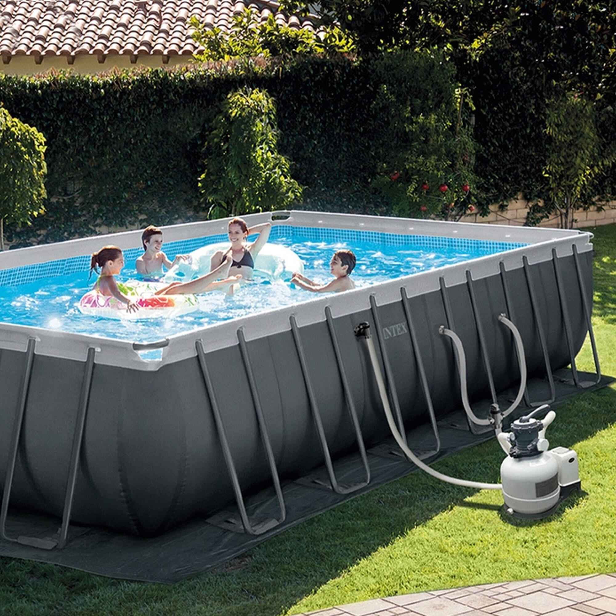 Piscina desmontable rectangular Intex Ultra XTR Frame 732x366x132cm + depuradora 3/5