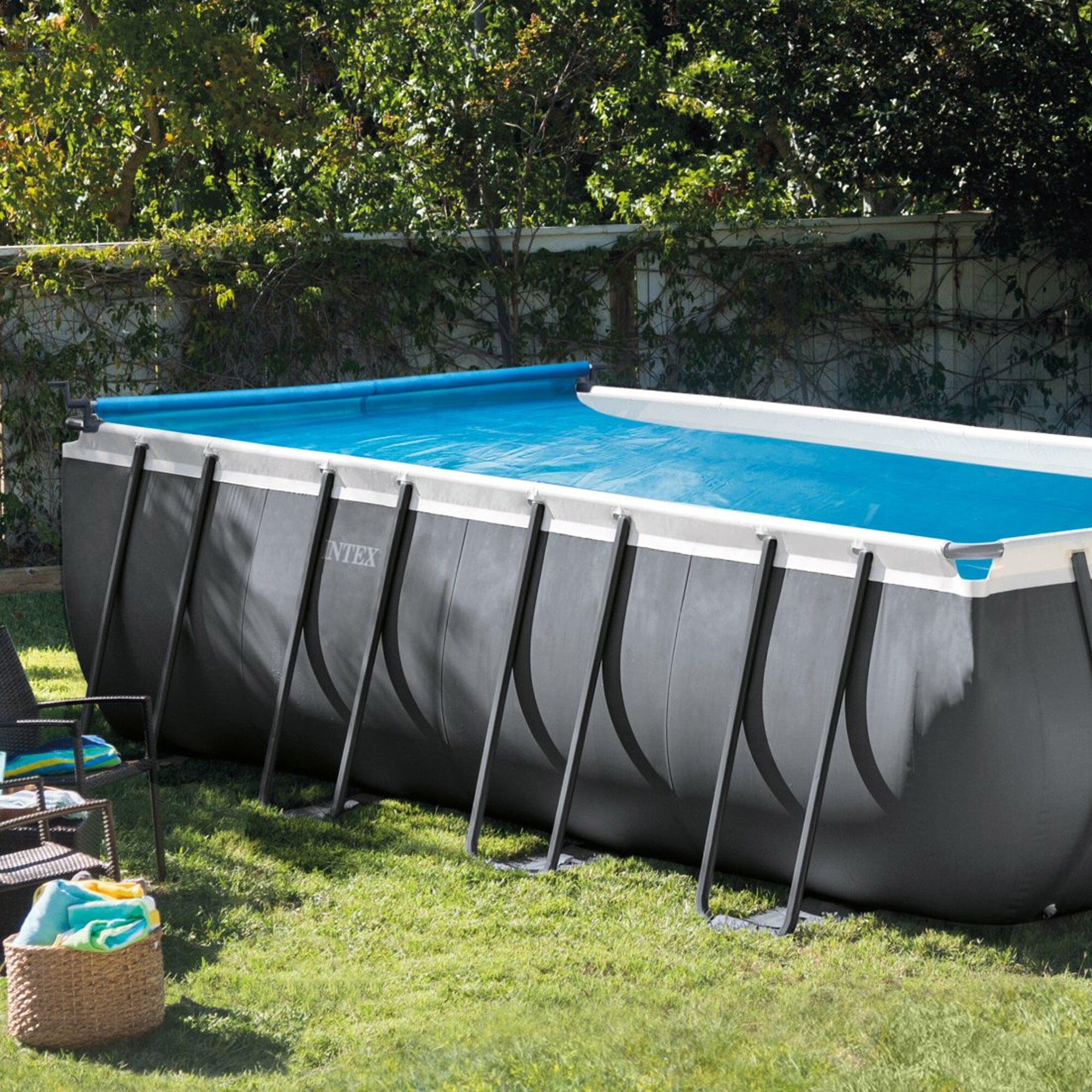 Carretel de cobertura solar Intex para piscinas quadradas ou retangulares 4/7