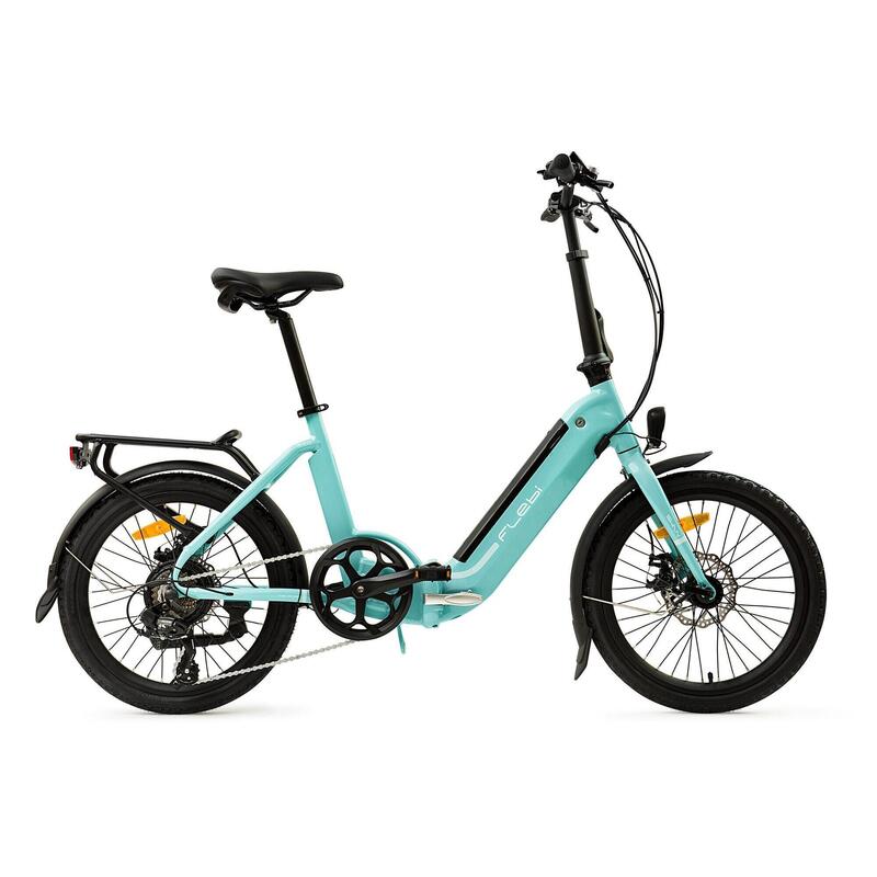 Bicicletă electrică pliabilă de oraș Swan Albastru ciel | 70km - 10.4Ah