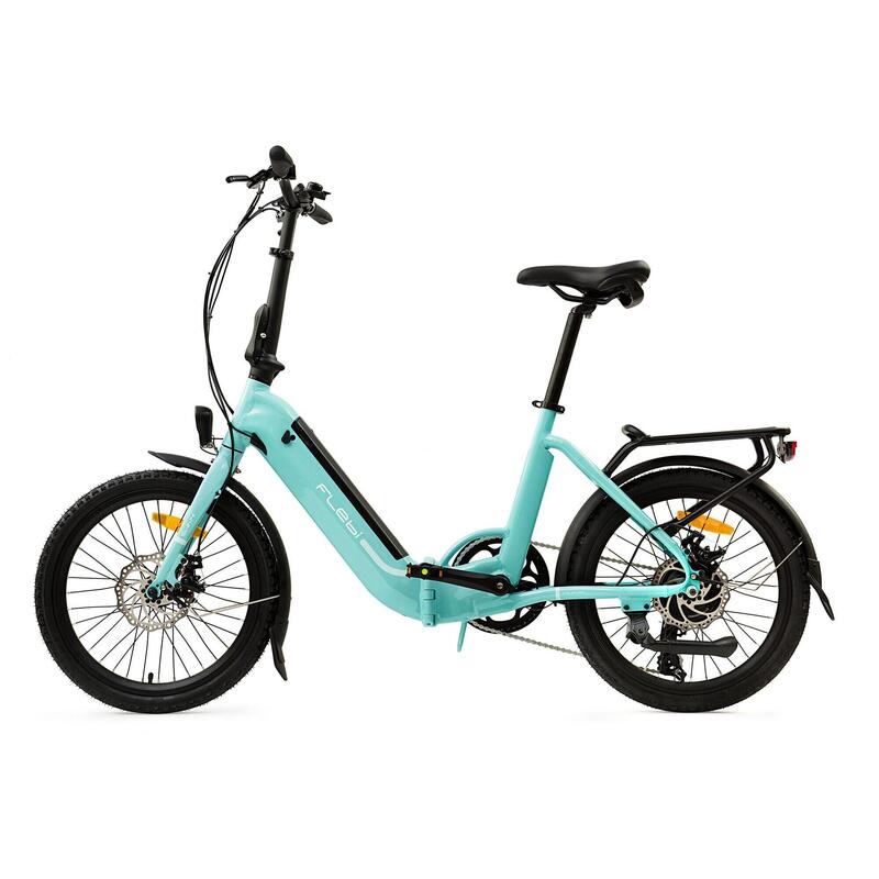 Elektrische toerfiets Swan turquoise tot 70km bereik | 10.4Ah baterij