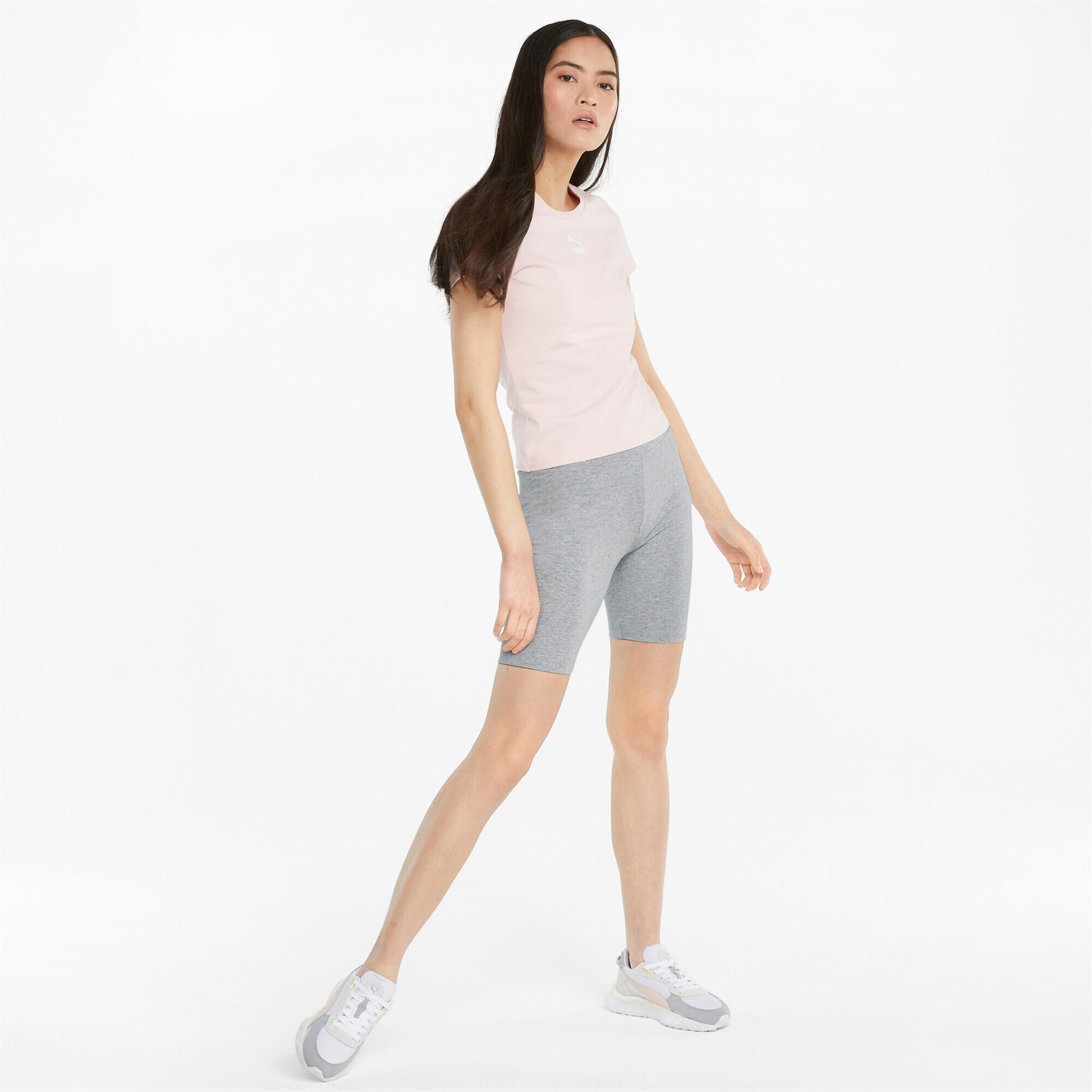 PUMA Calças curtas clássicas para mulher - Urze cinzenta clara 3/7