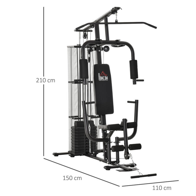 HOMCOM Stazione Fitness per Allenamento a Casa e Professionale in Acciaio