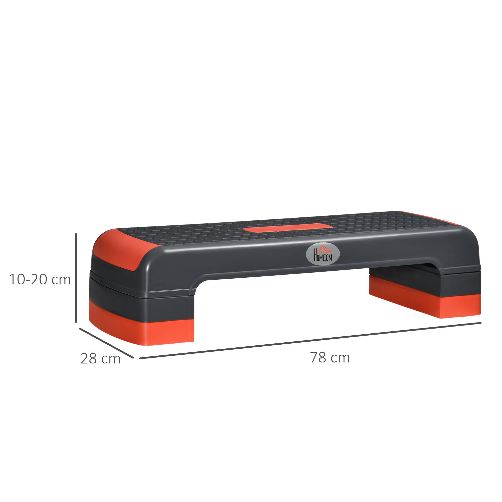 Step de Aeróbic HOMCOM 78x28x20 cm Rojo 3/7