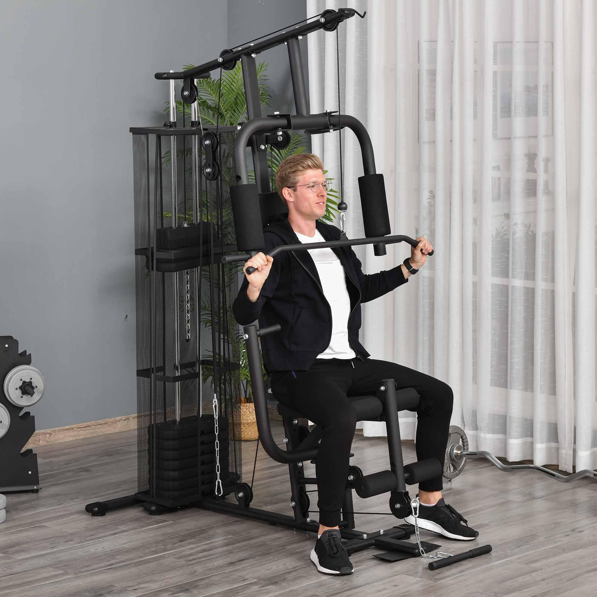 HOMCOM Stazione Fitness per Allenamento a Casa e Professionale in Acciaio 2/8