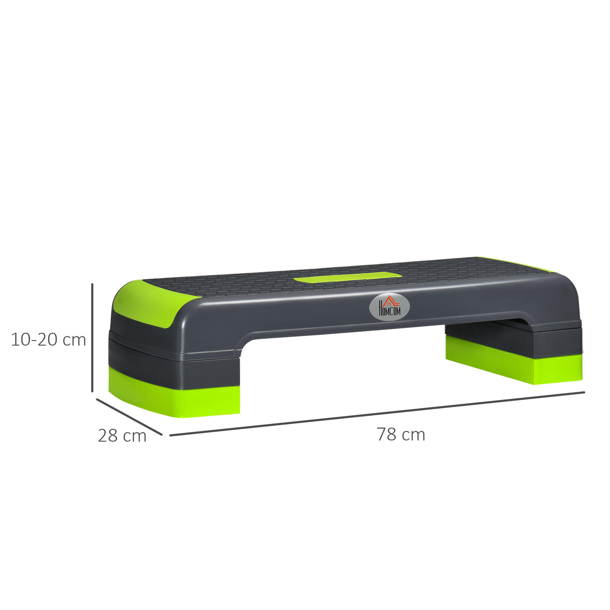 HOMCOM Step per Aerobica Regolabile su 3 Altezze in Plastica Verde e Grigio 3/7