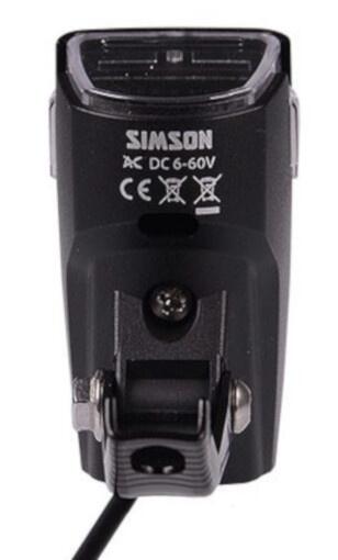 Simson Luna Faro LED per E‑Bike 25 Lux, Fissaggio Forcella, 6–60 V, Nero. 4/6