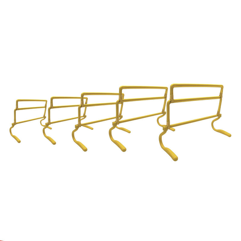 Lot de 5 Haies réglables - Hauteur 15, 22, 28, 36 cm Largeur 45 cm - Jaune