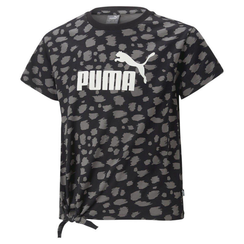 Essentials+ Animal geknoopt T-shirt met print voor jongeren PUMA Black