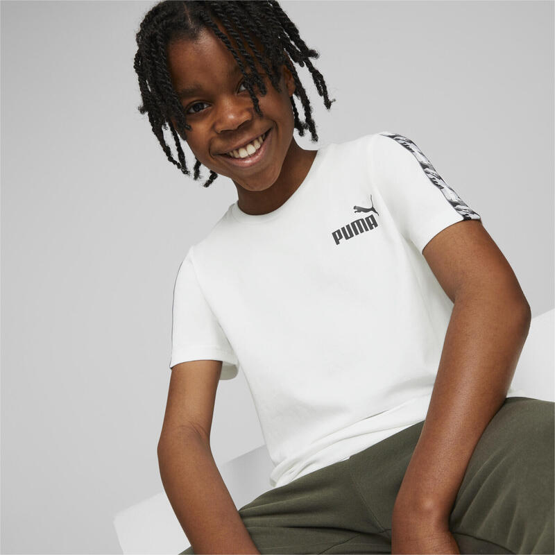 Essentials T-shirt met camouflageband voor jongeren PUMA