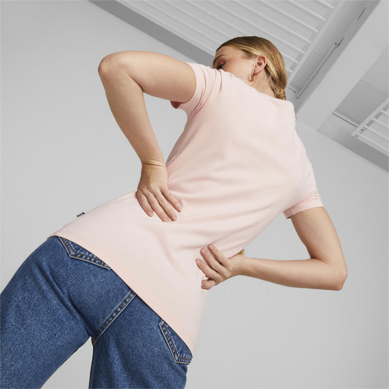 Essentials Slim Logo T-shirt voor dames PUMA Rose Dust Pink