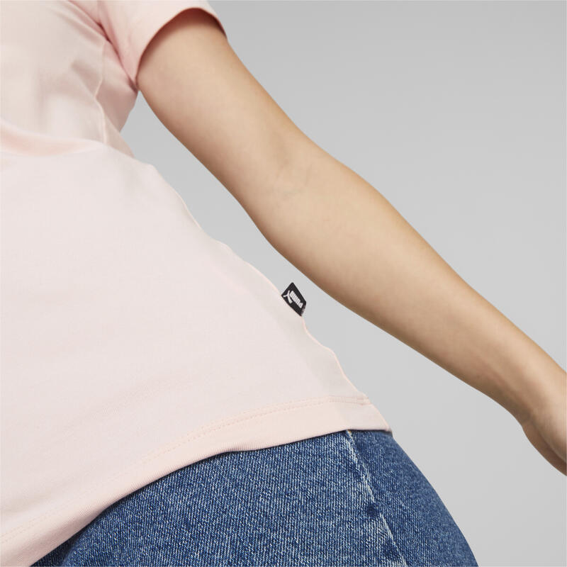 T-Shirt Essentials Slim Logo para mulher PUMA Pink Dust Pink