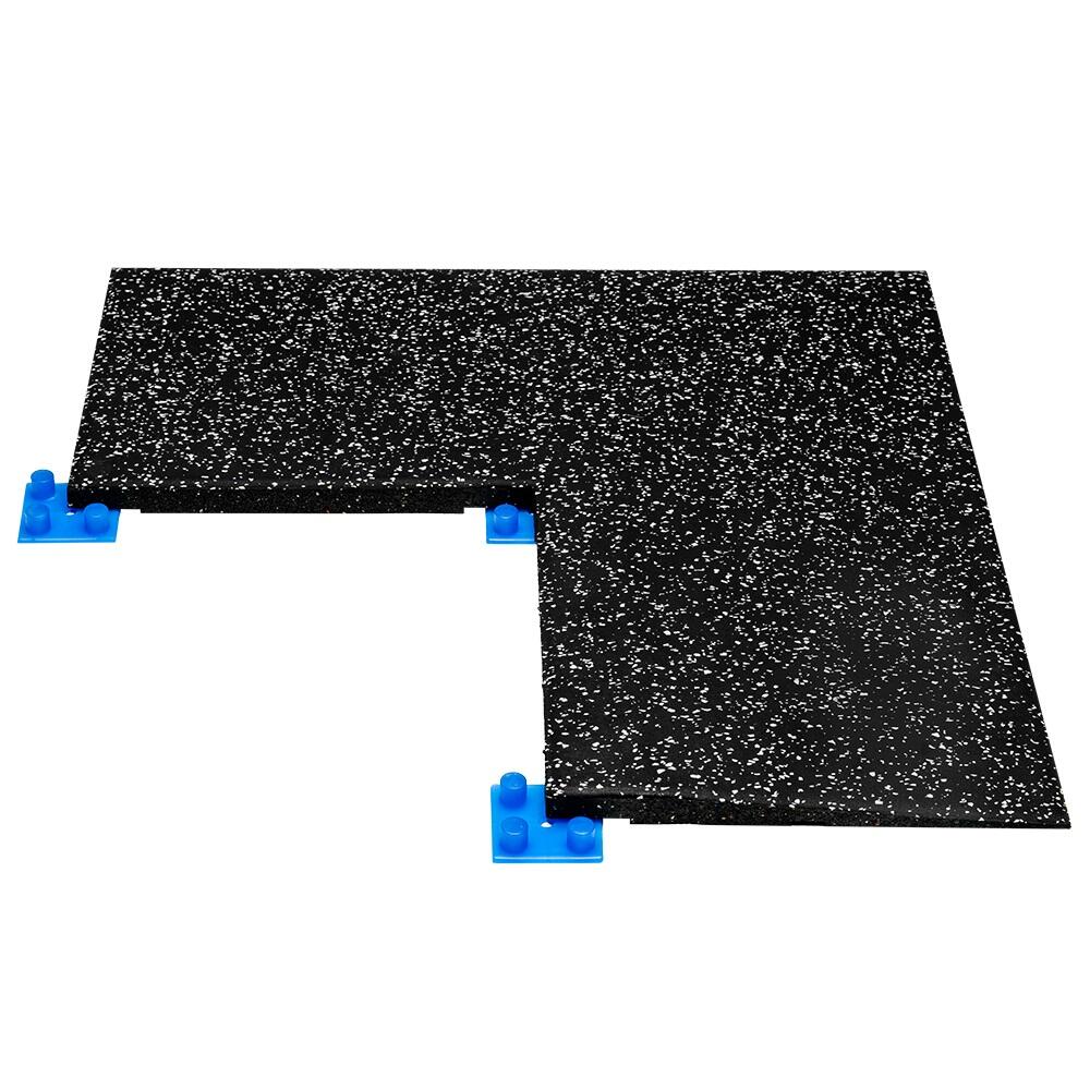Pièce d'angle en caoutchouc pour sol sportif - 50x50 cm - épaisseur 20 mm - Gris 4/7