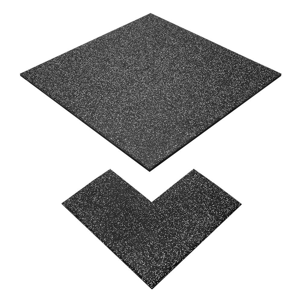 Pièce d'angle en caoutchouc pour sol sportif - 50x50 cm - épaisseur 20 mm - Gris 2/7