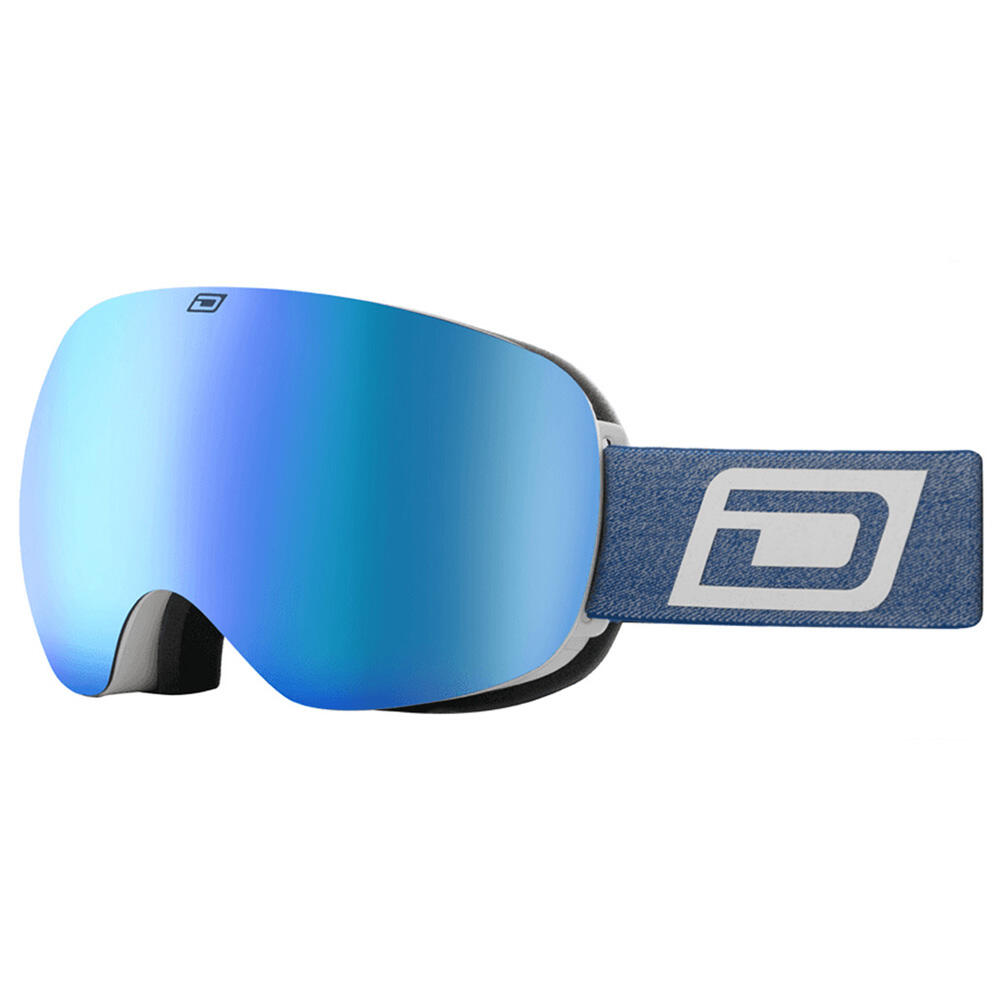 DIRTY DOG OMEN Unisex Snow Goggles - White/Blue Fusion Mirror