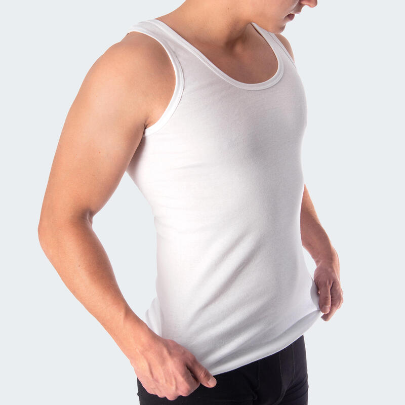 4 camiseta interior para homem | Camisola sem costuras | Branco