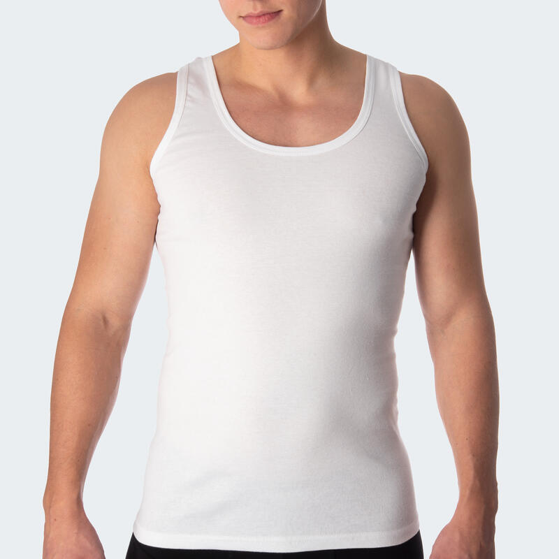 2 camiseta interior para homem | Camisola sem costuras | Branco
