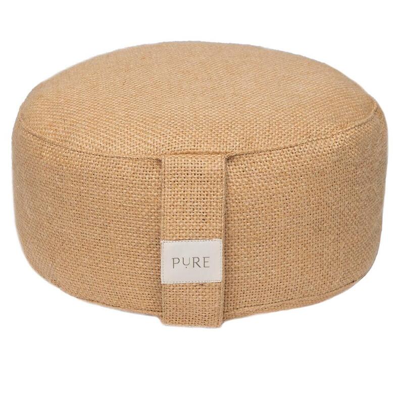 Meditatiekussen eco jute bruin rond - Pure