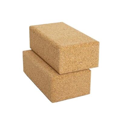 Lotus yoga blok eco natuurkurk - 2 stuks