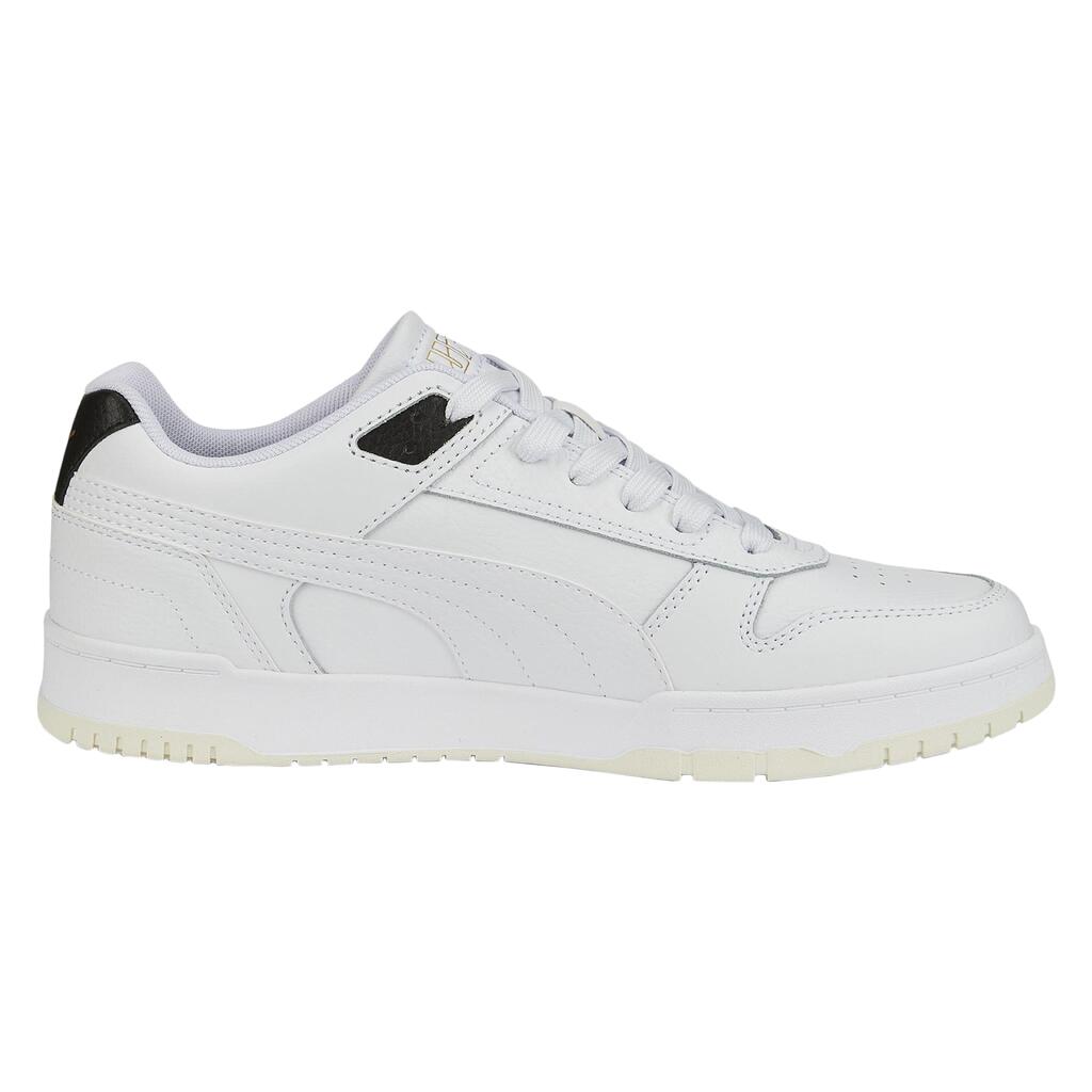 Mens RBD Game Cow Leather Low Trainers (White)