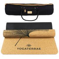 Tapis yoga Liège-Caoutchouc naturel GINKGOS YIN YANG + Sangle + Sac de transport