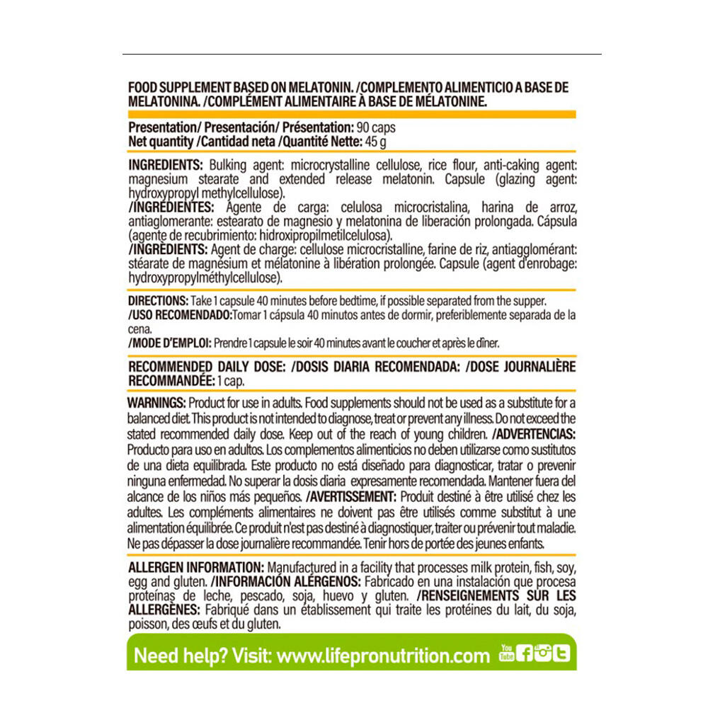 melatonina Life Pro Prolonged Release Melatonin 90 Vcaps. 2/5