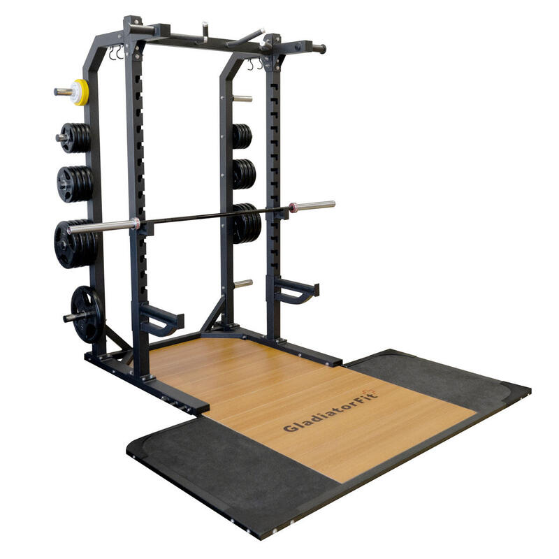 Power rack multifonctions en acier avec plateforme bois TITAN ...
