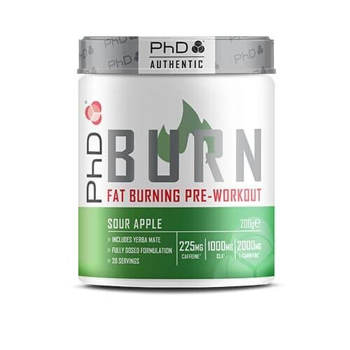 PHD NUTRITION PhD Nutrition | Burn Pre Workout Powder | Sour Apple Flavour