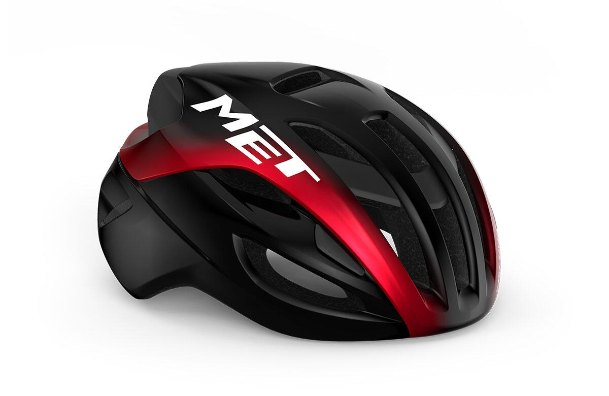 MET Bicycle Helmet Rivale MIPS, Black Red Metallic, Medium
